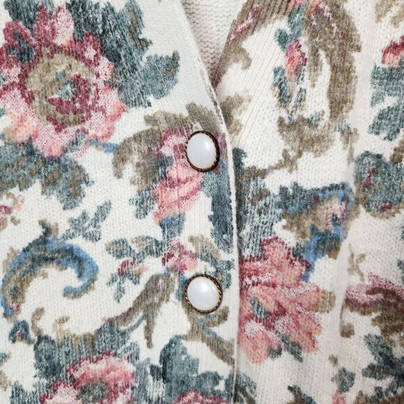 De Rotchild Sweater Womens M VTG Silk Blend Cottagecore Fairycore Shoulder Pads - Picture 3 of 15